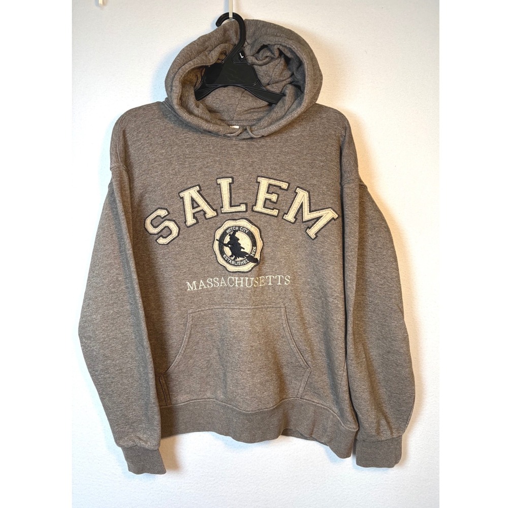 Teemax Salem Hoodie Unisex Small Brown Witch City Massachusetts Pullover
